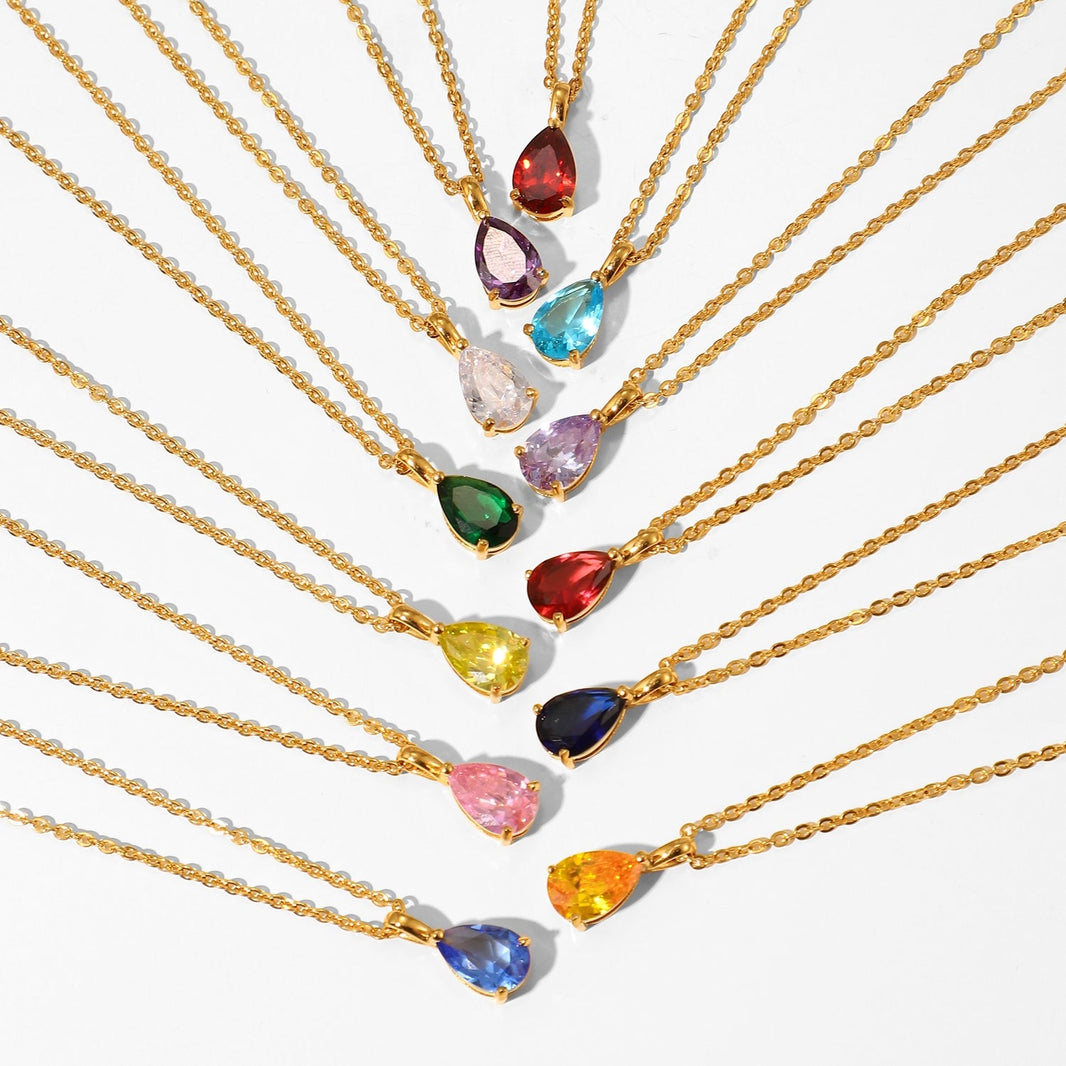 Zina – Gold Birthstone Necklaces