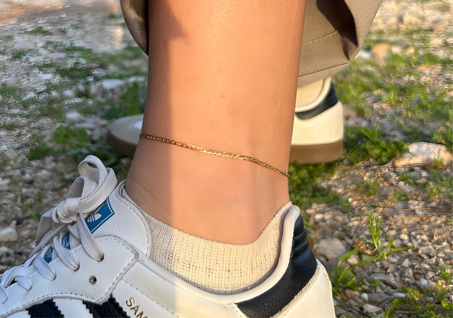 Waterproof 18K gold-plated stainless steel gold anklet with extender chain and lobster clasp, women’s jewelry Lebanon