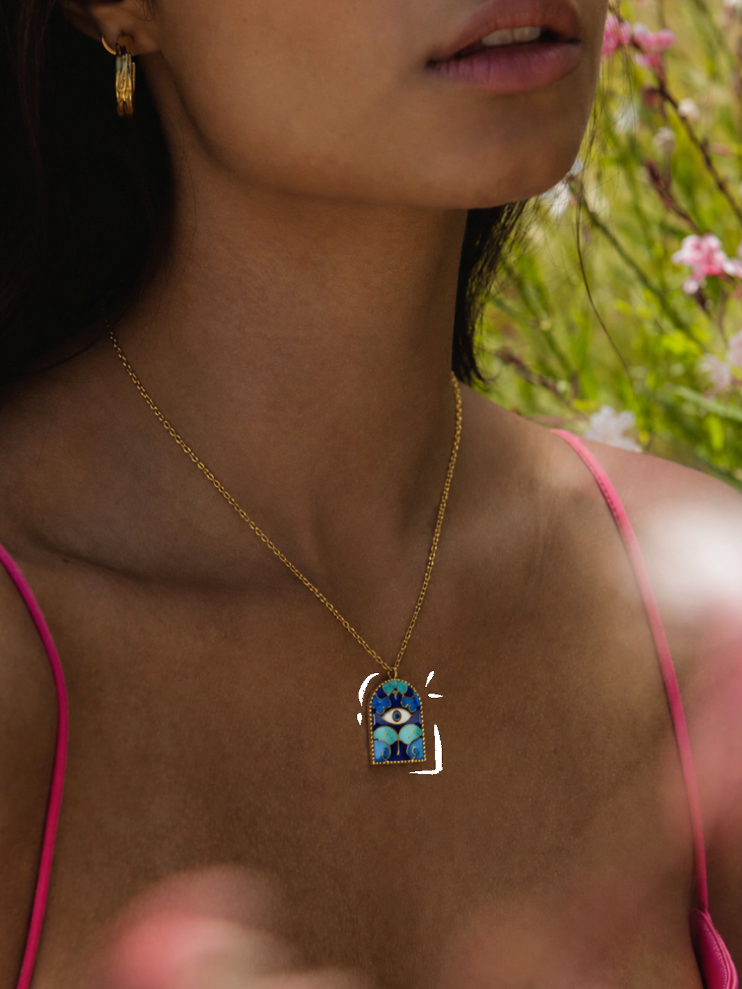 Rita – Protective Evil Eye Enamel Gold Necklace