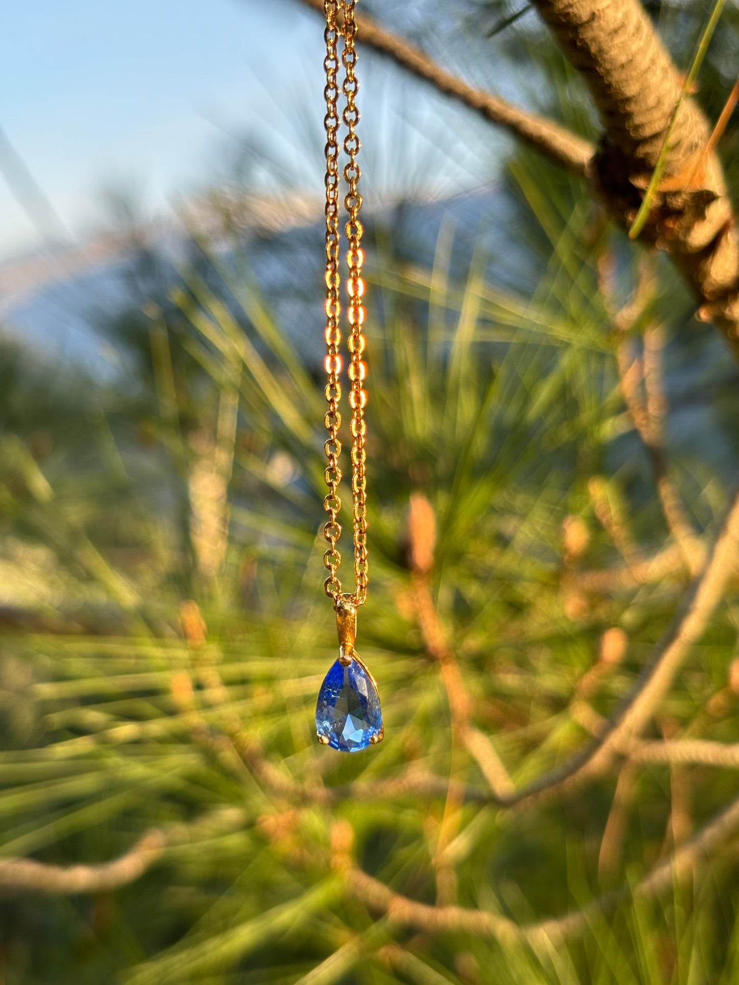Waterproof 18K PVD gold-plated stainless steel birthstone necklace available in eight gemstone options, women’s jewelry Lebanon