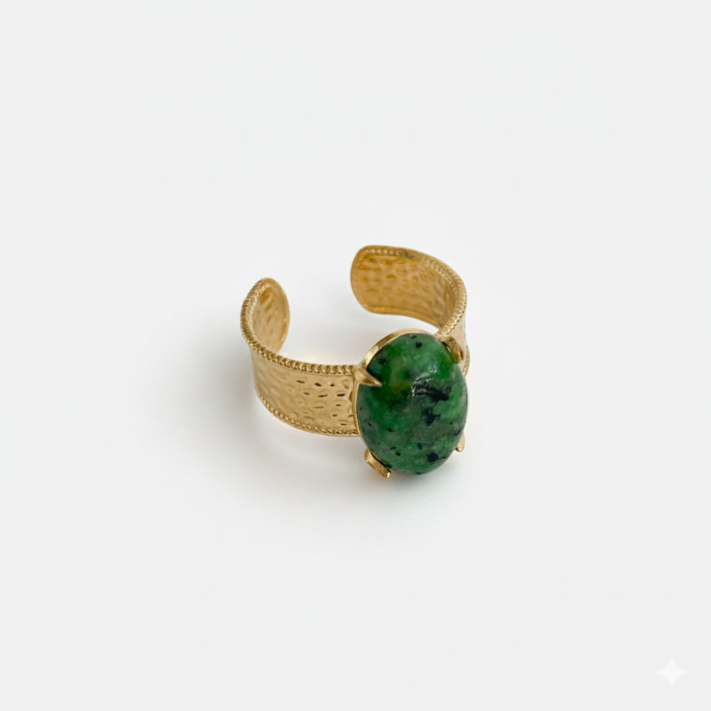 Merissa – Gold Ring with Natural Turquoise