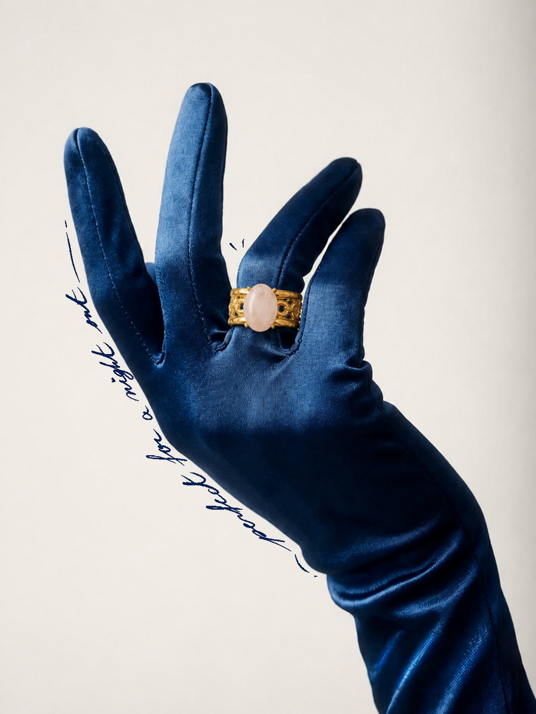 Elizabeth – Gold Band Ring with Oval White Crystal