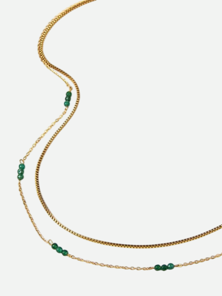 Nora – Gold Necklace with Emerald