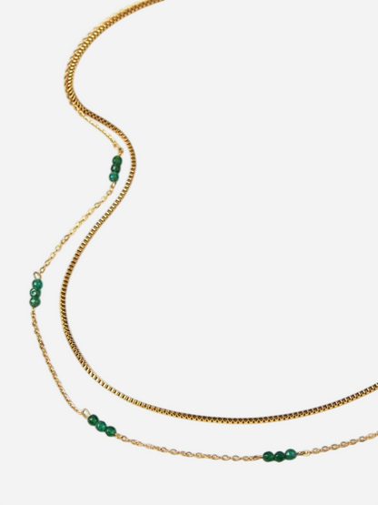 Nora – Gold Necklace with Emerald