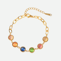 Leana Bracelet - Gold Necklace with Multicolor Gemstones