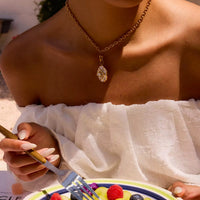 Zinnia Set - Gold Retro Floral Set with Pearl