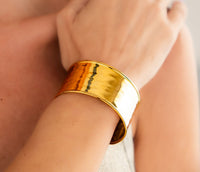 Katherine Bangle - Gold Hammered Cuff Bangle