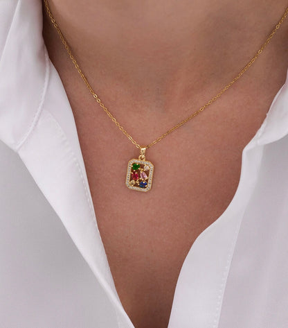 Taleen – Gold Necklace with Multicolor Stones