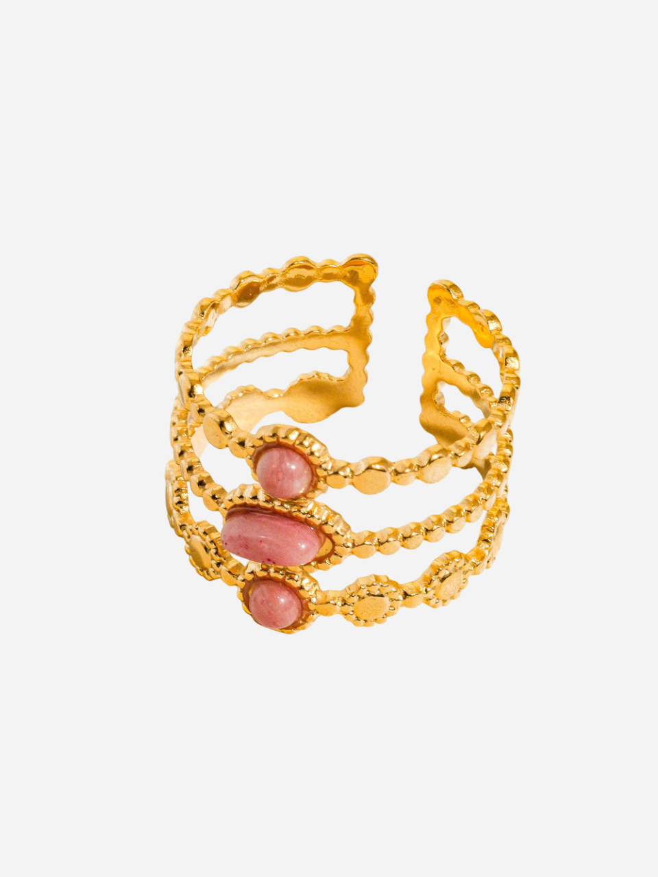Rose – Gold Statement Ring with Rose Gemstone