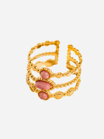 Rose – Gold Statement Ring with Rose Gemstone