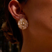 Zinnia Set - Gold Retro Floral Set with Pearl