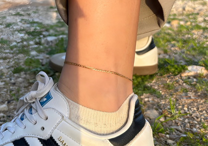 Waterproof 18K gold-plated stainless steel gold anklet with extender chain and lobster clasp, women’s jewelry Lebanon