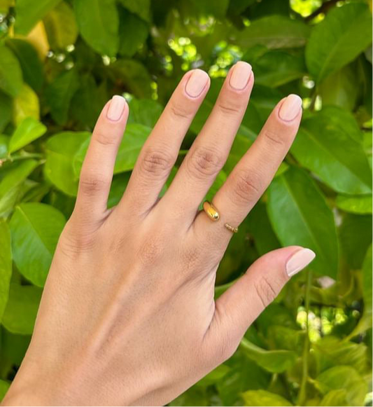 Waterproof 18K gold-plated stainless steel sculptural statement ring for women, Laki jewelry Lebanon
