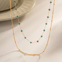 Nadia – Gold Necklace with Natural Turquoise Stone