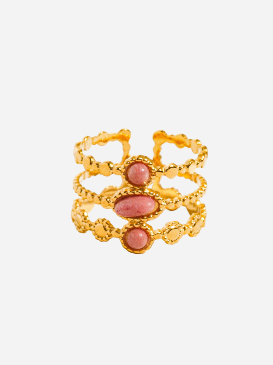 Rose – Gold Statement Ring with Rose Gemstone