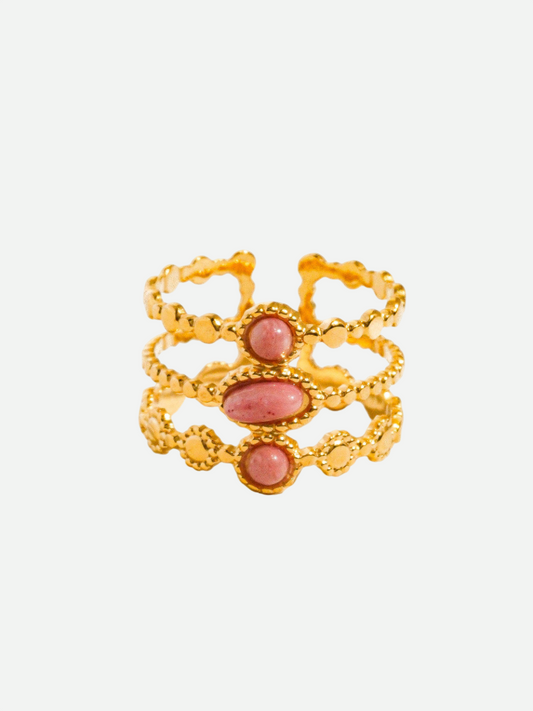 Rose – Gold Statement Ring with Rose Gemstone