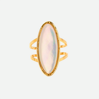 Aurora – Gold with Natural White Shell Ring