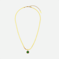 Elise – Gold Snake Necklace with Amethyst or Emerald