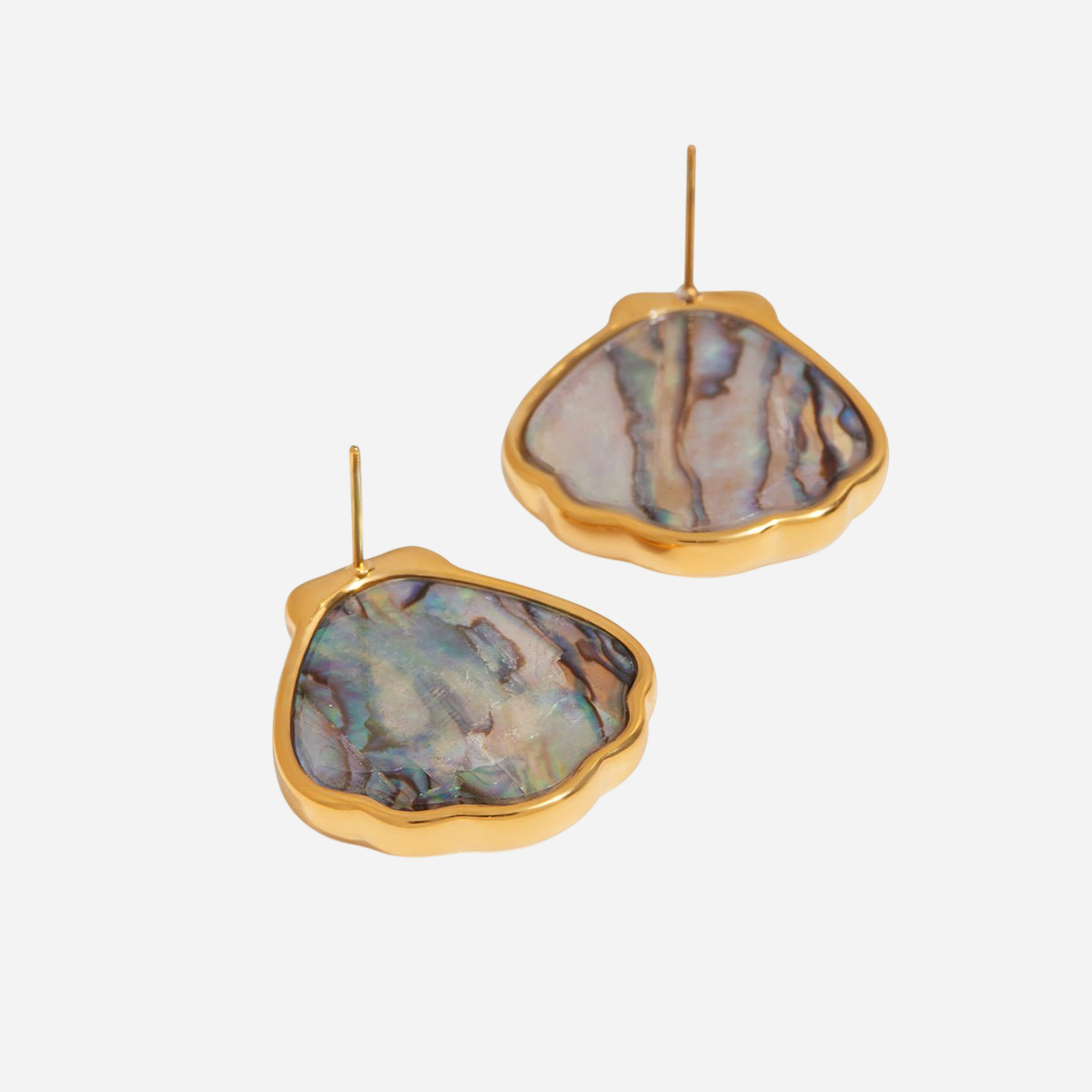 Serena – Seashell Stud Earrings with Natural Abalone Shell