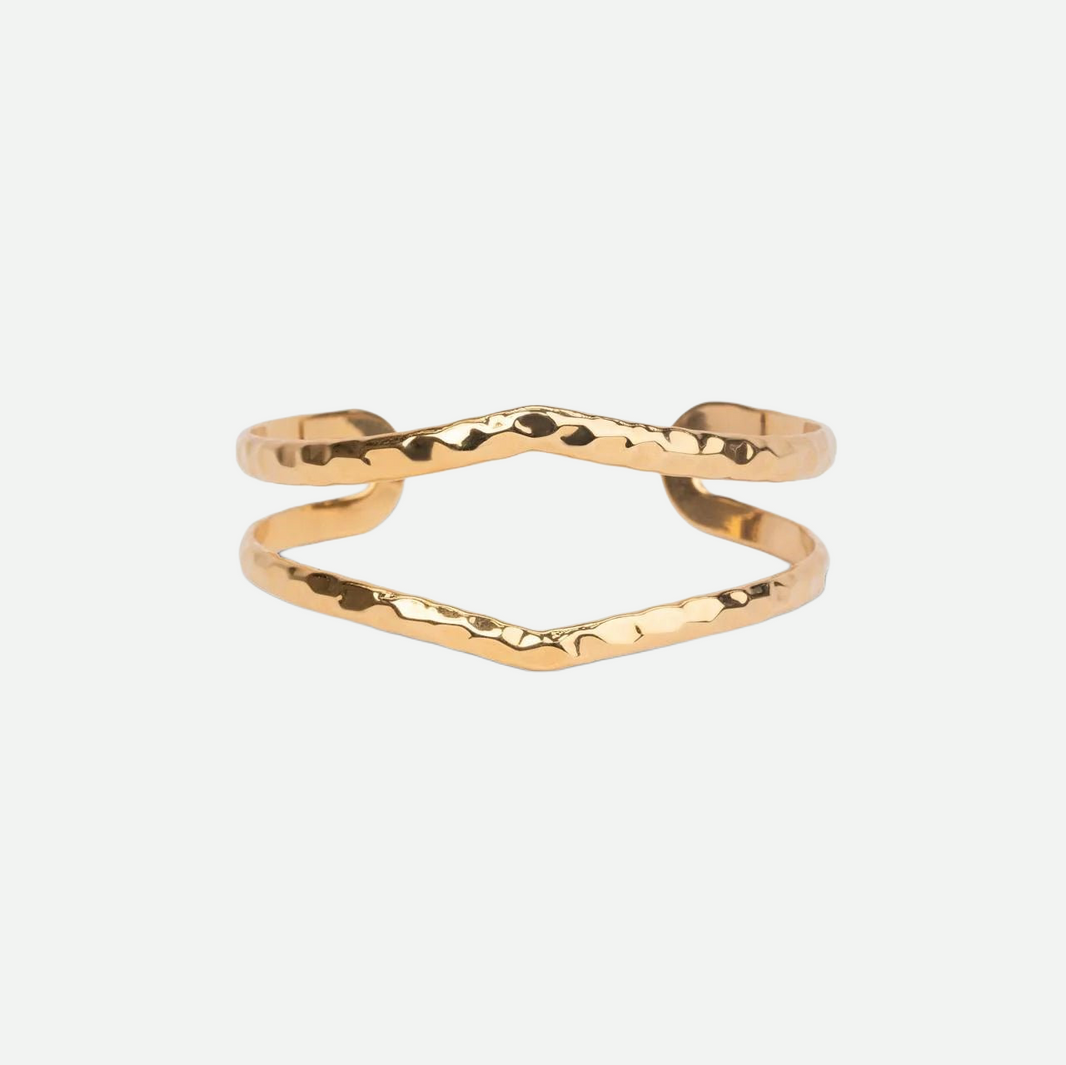 Alara Bangle - Gold Hammered Bangle