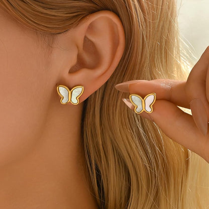 Vanessa Set – Butterfly Pendant Necklace & Stud Earrings