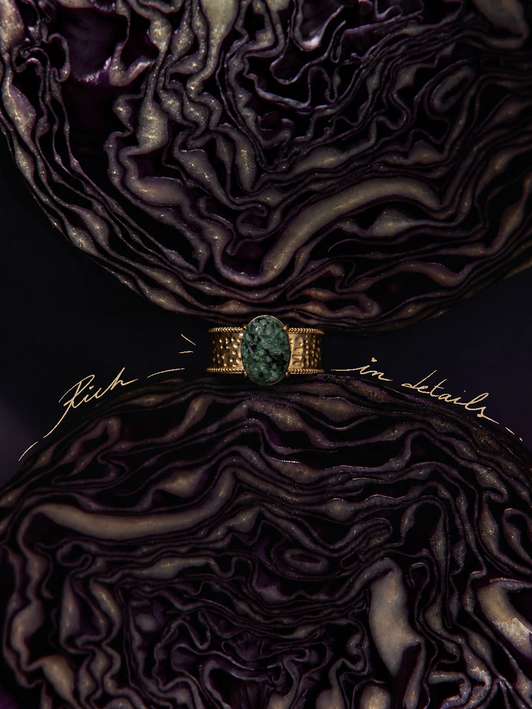 Merissa – Gold Ring with Natural Turquoise