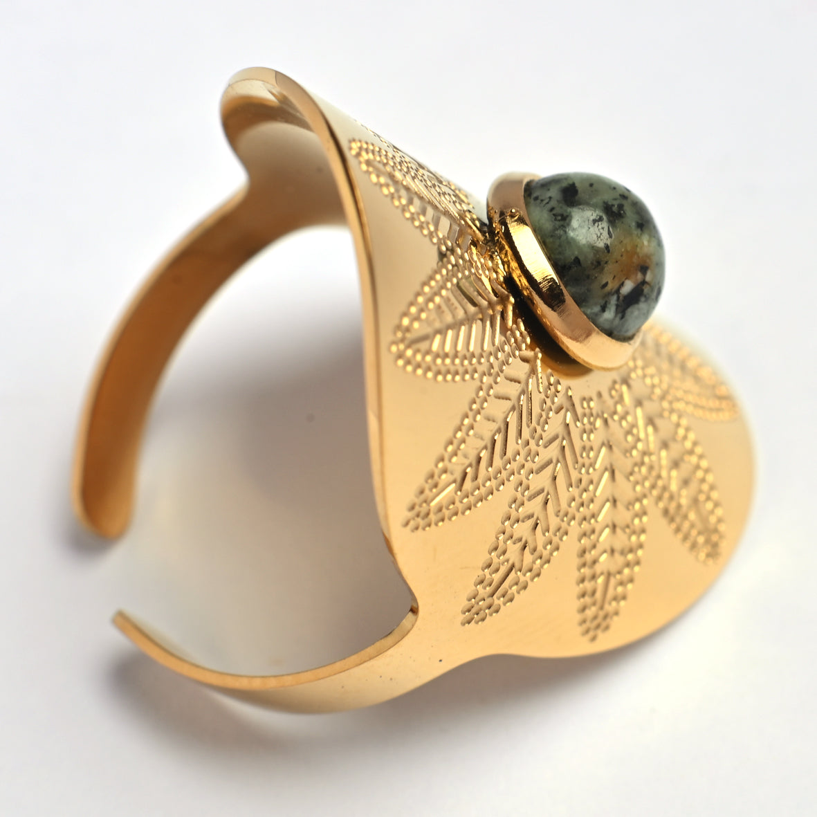 Sally – Gold Sunburst Ring with Natural Turquoise