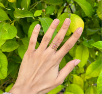 Waterproof 18K gold-plated stainless steel irregular statement ring with natural rose gemstone, women’s jewelry Lebanon