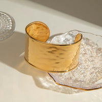 Katherine Bangle - Gold Hammered Cuff Bangle