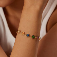 Leana Bracelet - Gold Necklace with Multicolor Gemstones