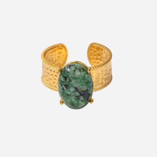 Merissa – Gold Ring with Natural Turquoise