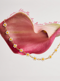 Daisy Bracelet - Hand-Painted White & Yellow Enamel