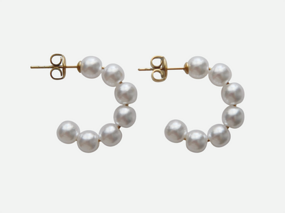 Perla – Pearl Hoop Earrings