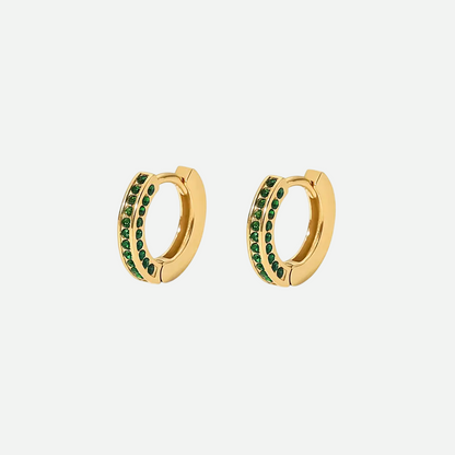 Sydney – Gold Huggie Hoop Earrings with Diamond Zircon