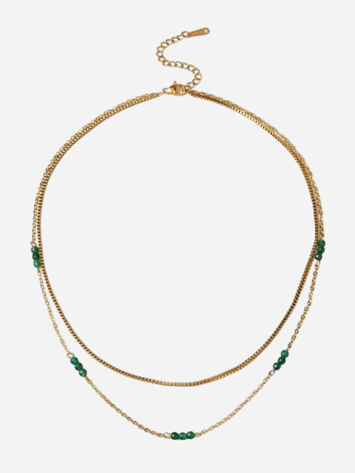 Nora – Gold Necklace with Emerald