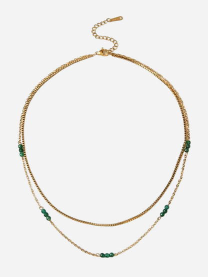 Nora – Gold Necklace with Emerald
