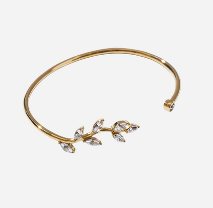 Sophia – Gold Bangle with Diamond Zircon