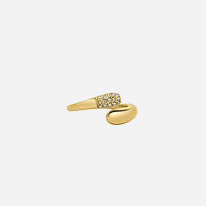 Ivy – Gold Bypass Ring with Diamond Zircon