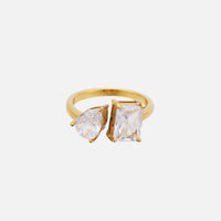 Cara Ring - Gold Ring with Pear Cut Zircon