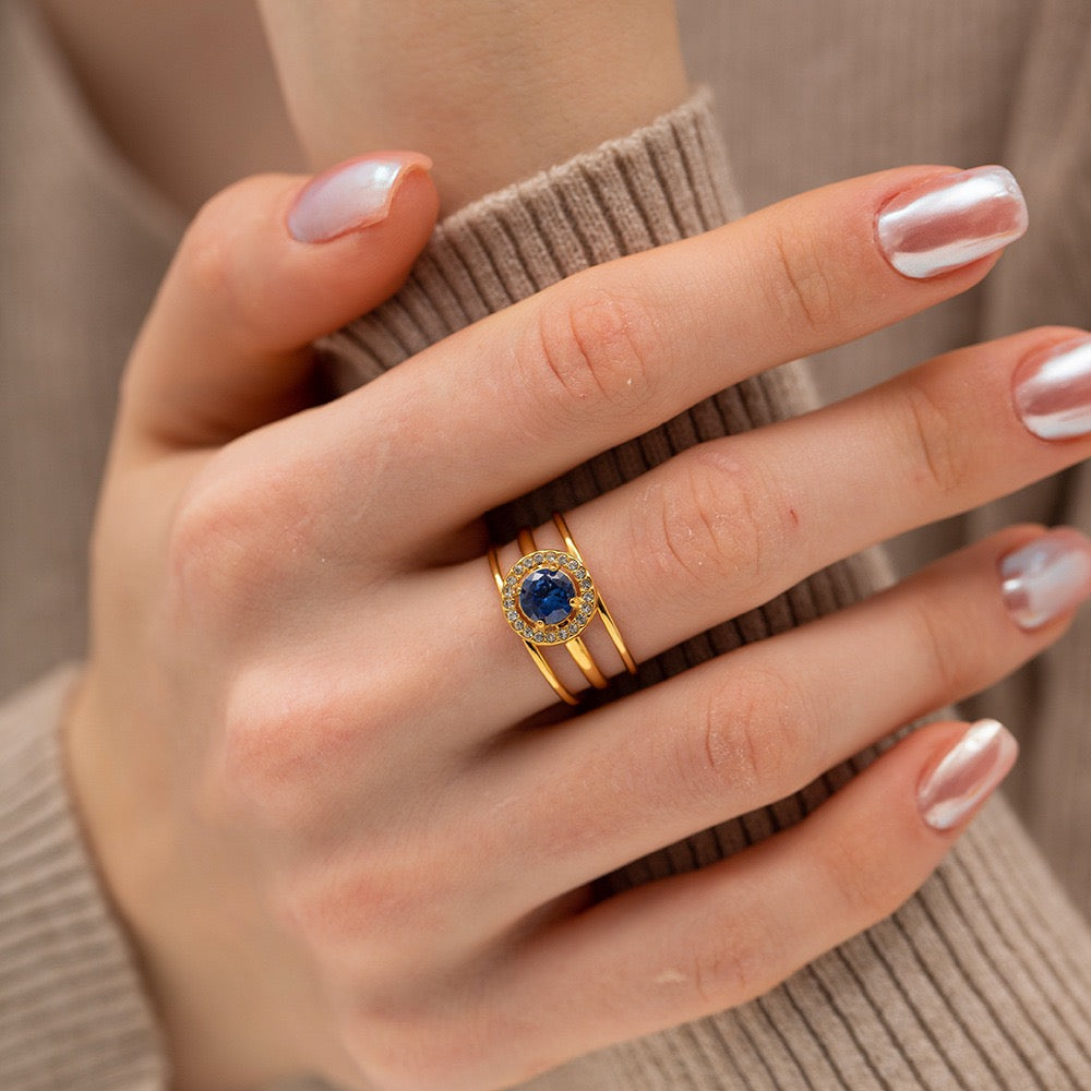 Reem – Aquamarine Gold Ring