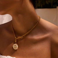 Zinnia Set - Gold Retro Floral Set with Pearl