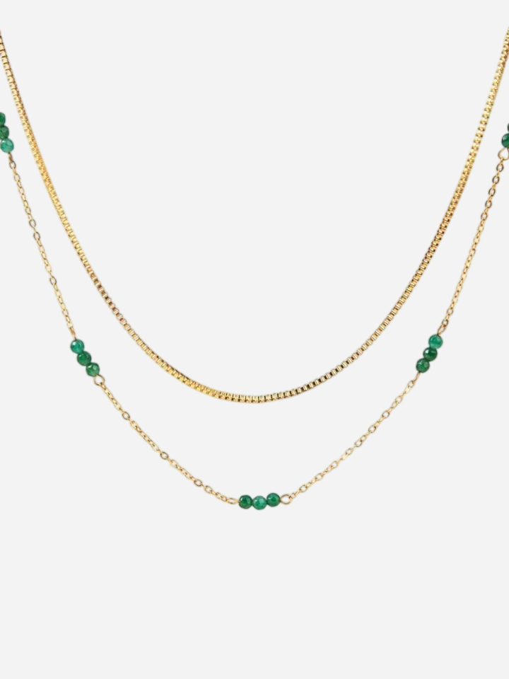 Nora – Gold Necklace with Emerald