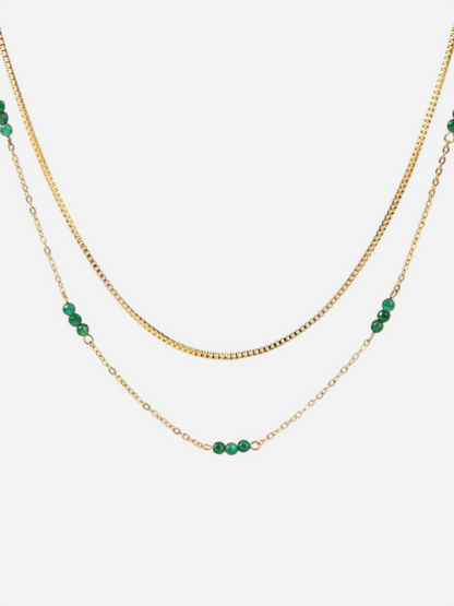 Nora – Gold Necklace with Emerald