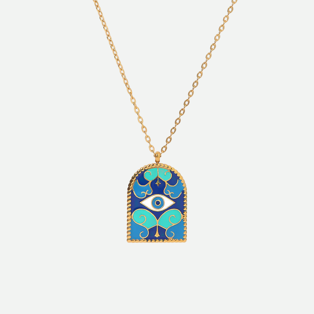Rita – Protective Evil Eye Enamel Gold Necklace