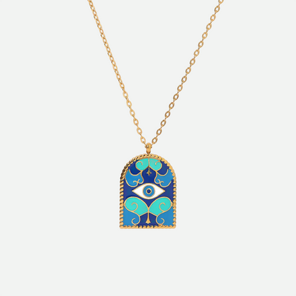 Rita – Protective Evil Eye Enamel Gold Necklace