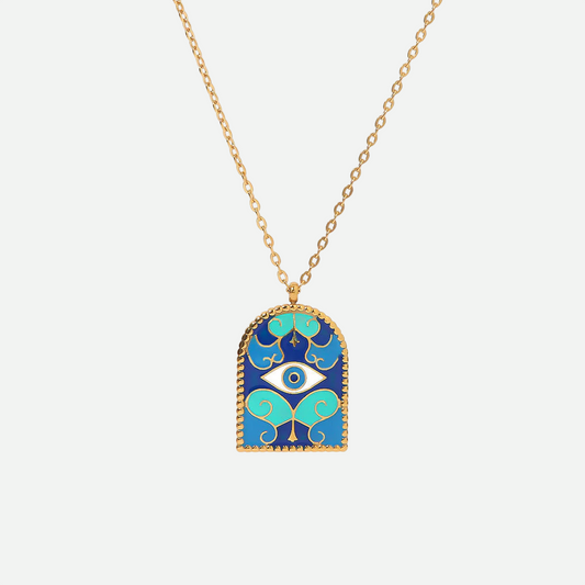 Rita – Protective Evil Eye Enamel Gold Necklace