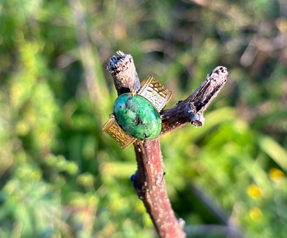 Merissa – Gold Ring with Natural Turquoise